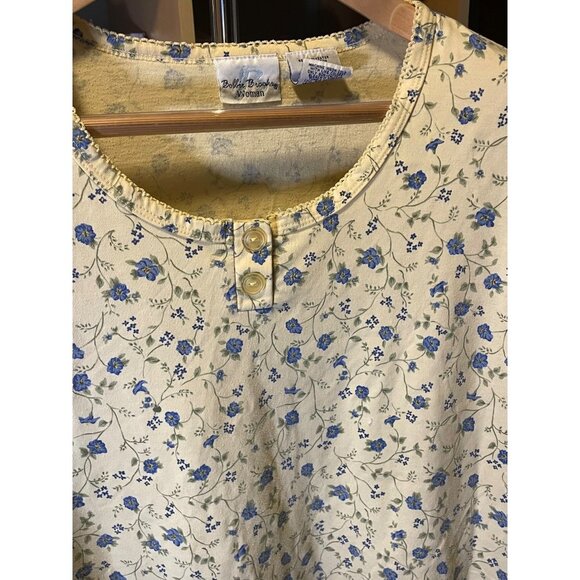 Bobbie Brooks Woman Yellow Floral Design Short Sleeved Round Neck Top Sz 18 - Picture 4 of 9